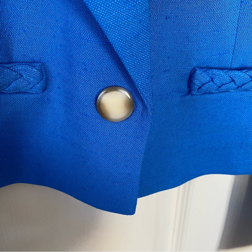 $598 NWOT Veronica Beard Behren Cropped Woven Blazer Jacket in Azure Blue Sz 6 - Picture 8 of 15